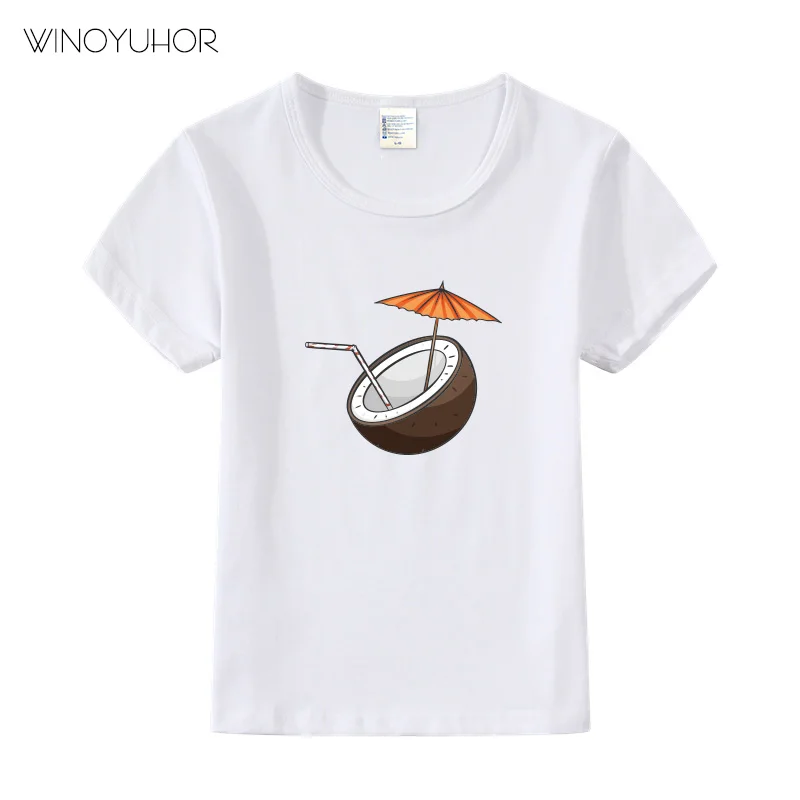 Гавайский Стиль для мальчиков Футболки 2021 новые летние кокосовый принт детская