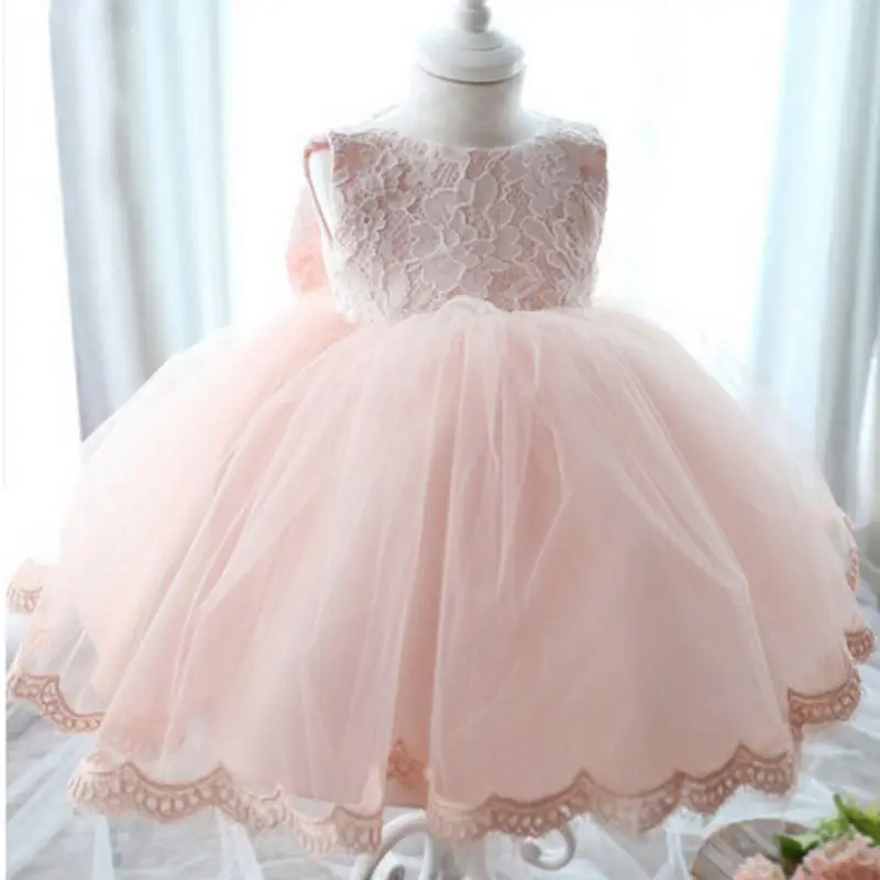 2018 Baby Girl Dress Party Lace Chirstening Infantil Vestido Kids Birthday for Infant Bowknot | Детская одежда и обувь