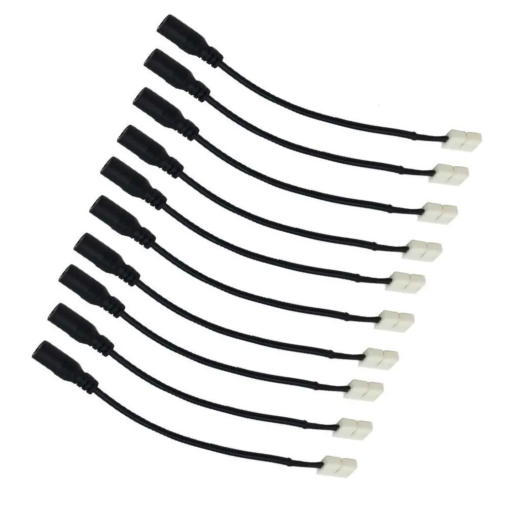 Dvolador 5 шт. DC розетка Solderless 2Pin 8 мм проводник Светодиодные ленты Разъем для быстрого