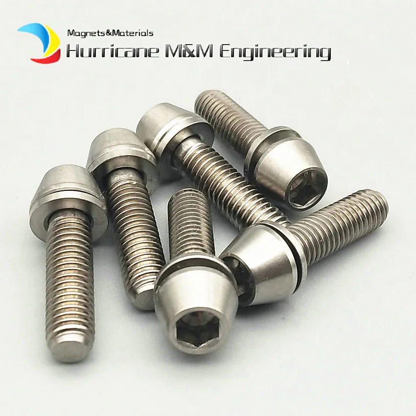 Титановые болты, винты, шток, тормоза M5 X 16 мм, M5* 18, M5x20, выделяют черный цвет, конусная головка с креплением Ti, 4 шт
