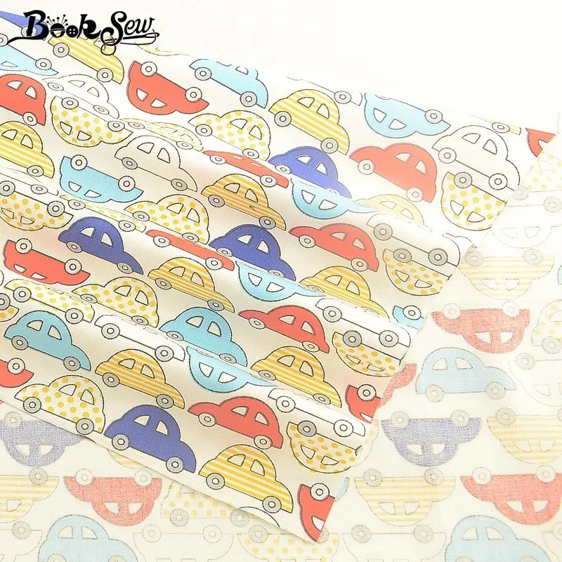 Booksew 100% хлопчатобумажная ткань с рисунком автомобиля толстые четверти Сделай Сам