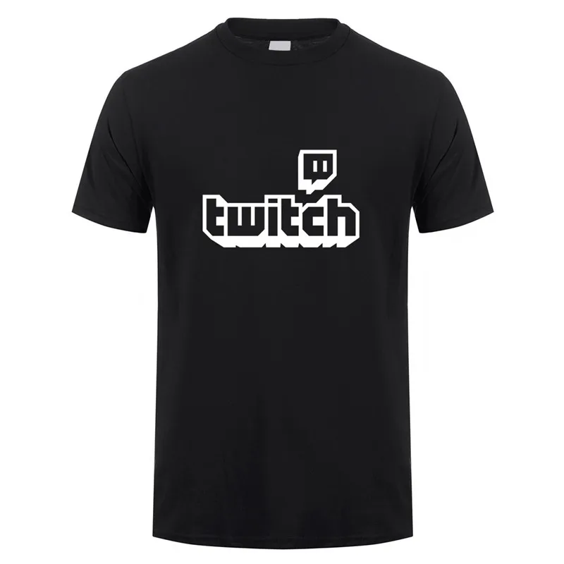 Black Twitch футболки топы для мужчин короткий рукав хлопок o-образным вырезом игры Twitch футболки мужские футболки DS-050 - Цвет: Black