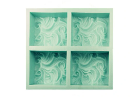 

Wholesales 4Hole clouds soap mold Silicone Cake pan hansmade soap mold waves for free shipping