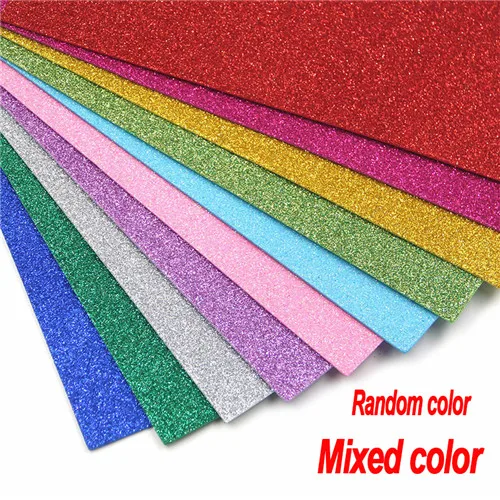 Mixed color 10 шт./лот 20*30 см губчатая бумага блестящая вспышка ручной работы EVA пены бумажные листы детский сад DIY Ремесло бумажные листы без клея - Цвет: Mixed color