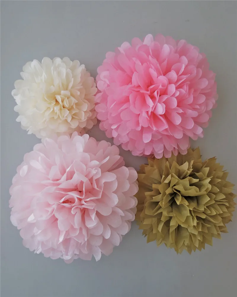 Цветочные шарики ручной работы смешанные размеры 6/8/10/12/14 дюймов бумажные помпоны