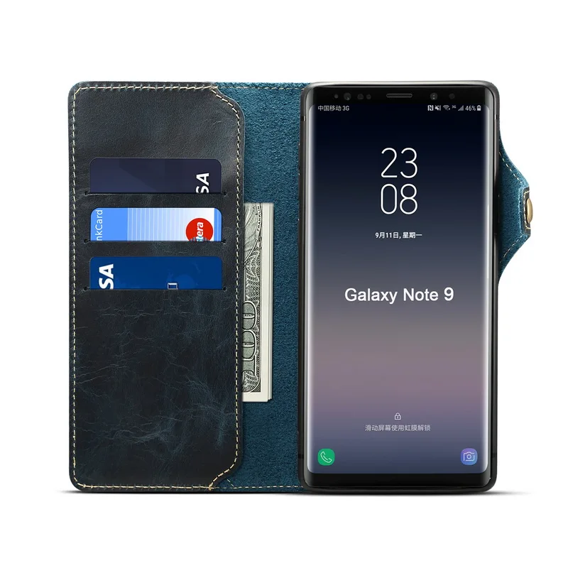 Чехол из натуральной бычьей кожи для Huawei iphone Samsung Galaxy Note 10 Pro 8 9 S10 чехол книжка с