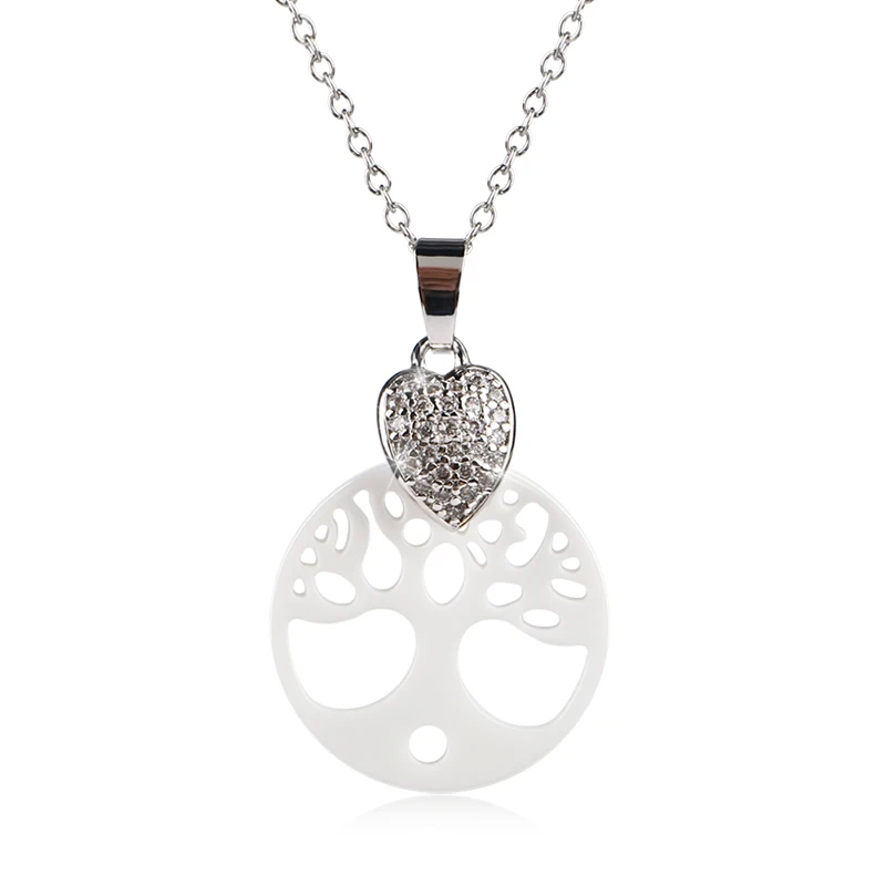 Прекрасная жизнь дерева женские ожерелья и кулоны для женщин Кристалл сердце
