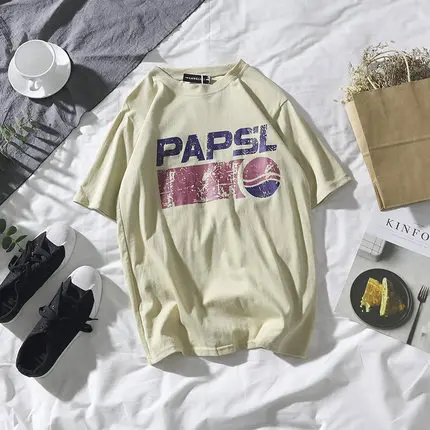 Корейский ulzzang harajuku свободный облегающий Японский ретро популярный логотип