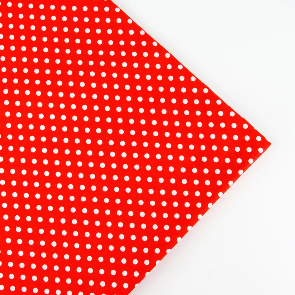 Хлопчатобумажная ткань в горошек красного цвета 158 см х половину метра комплект
