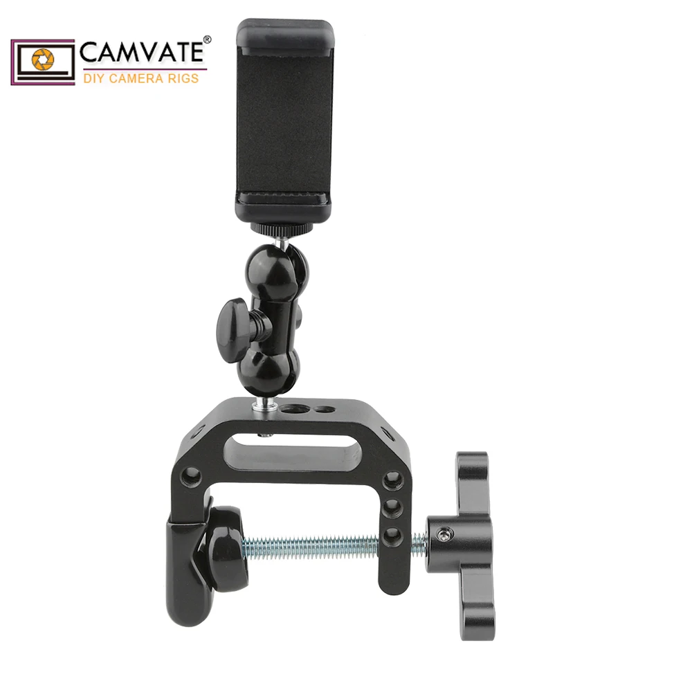CAMVATE 360 ° вращающийся c-зажим кронштейн для камеры с шариковой головкой сотового