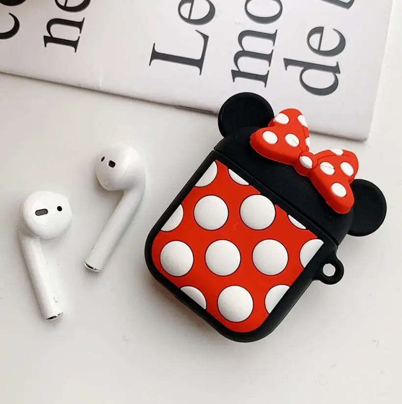 Чехол с рисунком для Apple AirPods силиконовый Micky Minne милый Airpods беспроводной Bluetooth