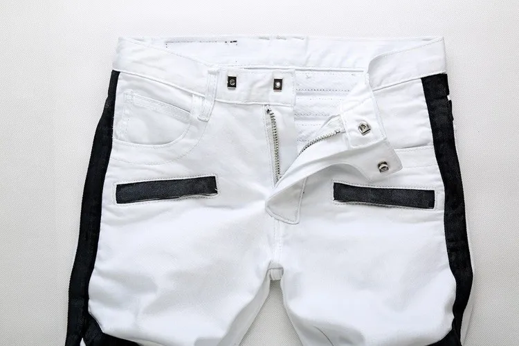Batmo 2018 new arrival high quality street casual jeans men men's denim skinny pants fashion white | Мужская одежда