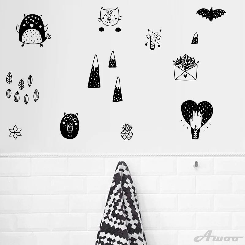 Самодельные скандинавские 11 шт./компл. креативные настенные наклейки с