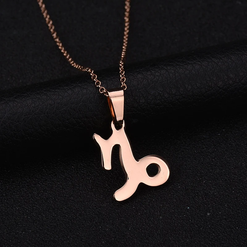 12 созвездий из нержавеющей стали 3 цвета Знак зодиака кулон Козерог ожерелье с