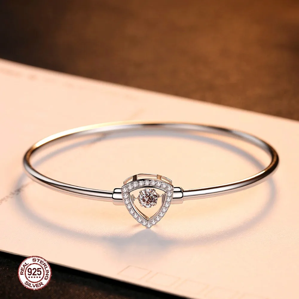 Модные браслеты крошечные циркон проложили треугольники Форма 925 пробы