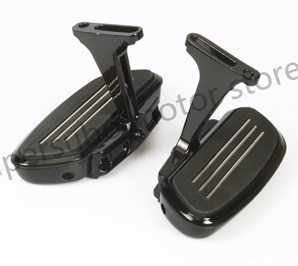 Мотоциклетный глянцевый черный оптимизировать пассажирских доска пола и