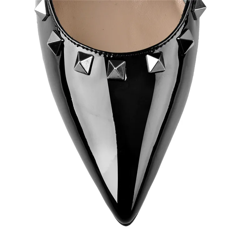 Женские туфли лодочки с заостренным носком и заклепками|Боссоножки сандалии| |