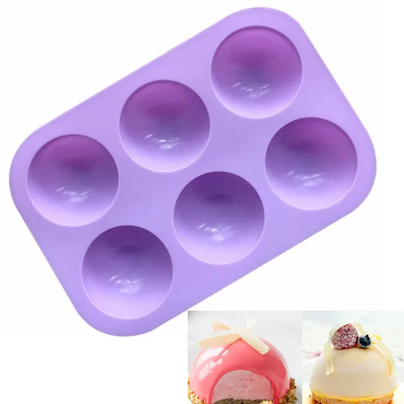 Форма для капкейков и пирожных DIY силиконовая полукруглая форма торта 6 отверстий