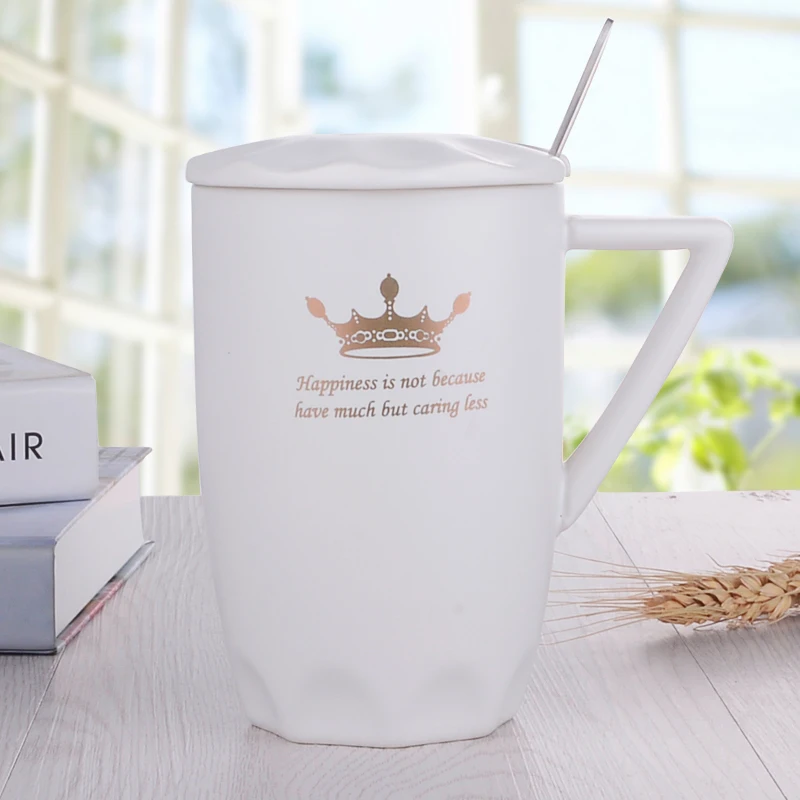 Творческий Посуда Кружки Керамические Кофе Молоко Вода Чай Кубок с Крышкой ложка