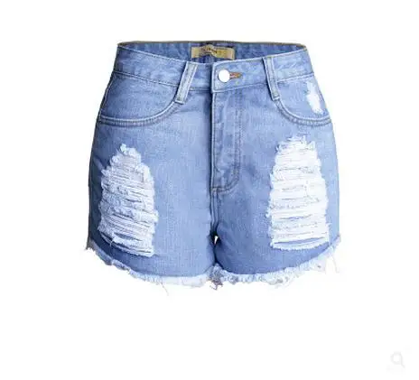 2017 женские летние рваные с высокой талией Джинсовые шорты керлинг джинсовые