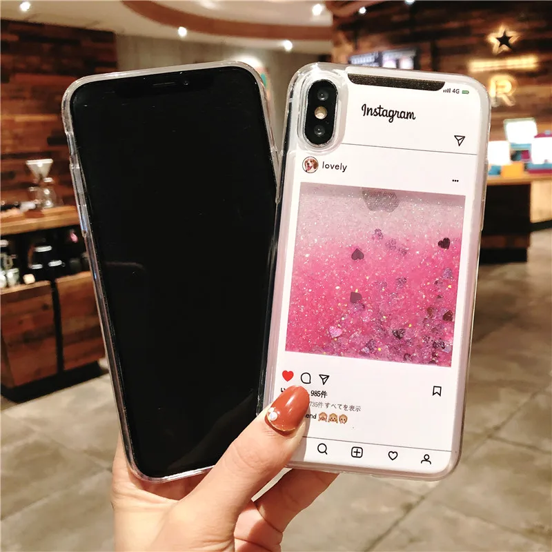 Чехол с зыбучим песком для iPhone 7 8 X XR XS Max 6 6s Plus мягкий силиконовый чехол