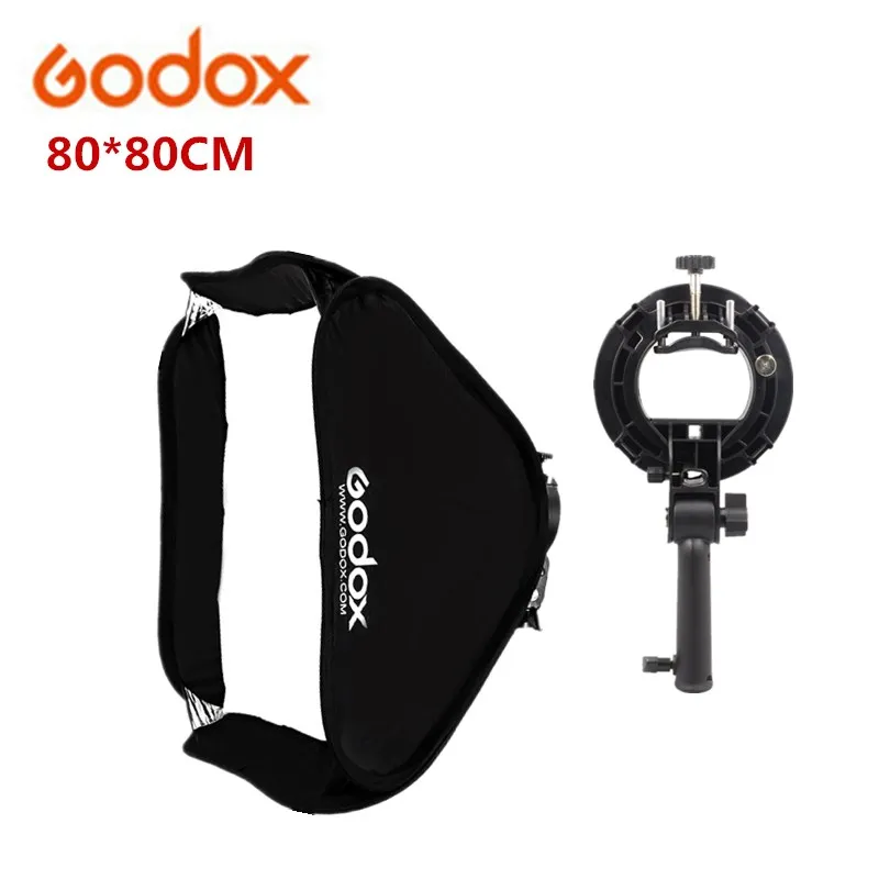 Софтбокс Godox 80x80 см + s образный кронштейн для Yongnuo YN560III YN560IV YN685 TR 988 TT600 TT685 V860II TT350