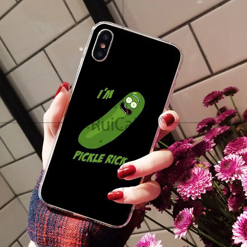 Ruicaica Rick and Morty pickle rick DIY чехол для телефона с рисунком Apple iPhone 8 7 6 6S Plus X XS MAX 5 5S SE XR |