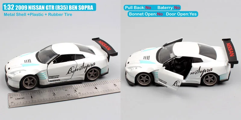 1:32 Масштаб бренд Jada JDM тюнеры 2009 NISSAN GTR GT-R R35 бен сопра литая металлическая спортивная гоночная модель игрушка миниатюрная для мальчика
