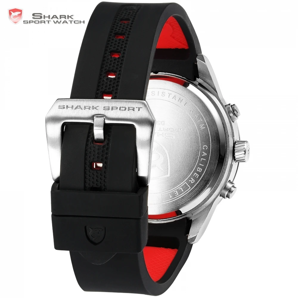 Изящные спортивные часы Shark с аналоговым цифровым дисплеем черные светодиодный