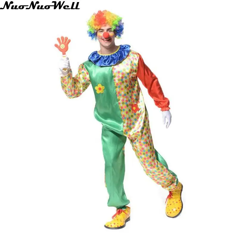 

Hot Sale Adult Halloween Clown Costume For Cosplay Carnival Party Performance Funny Men's Jokes Clown Suit