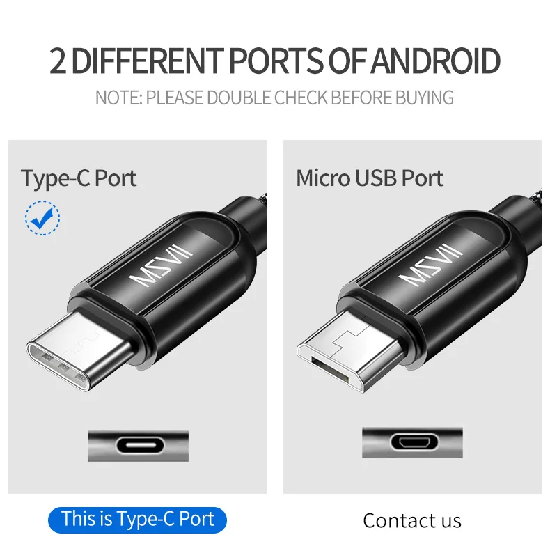 Msvii USB кабель для быстрой зарядки usb type-C для samsung S9+ S8 Note 9 кабель для передачи данных USBC type-c для huawei Xiaomi шнур зарядного устройства для телефона