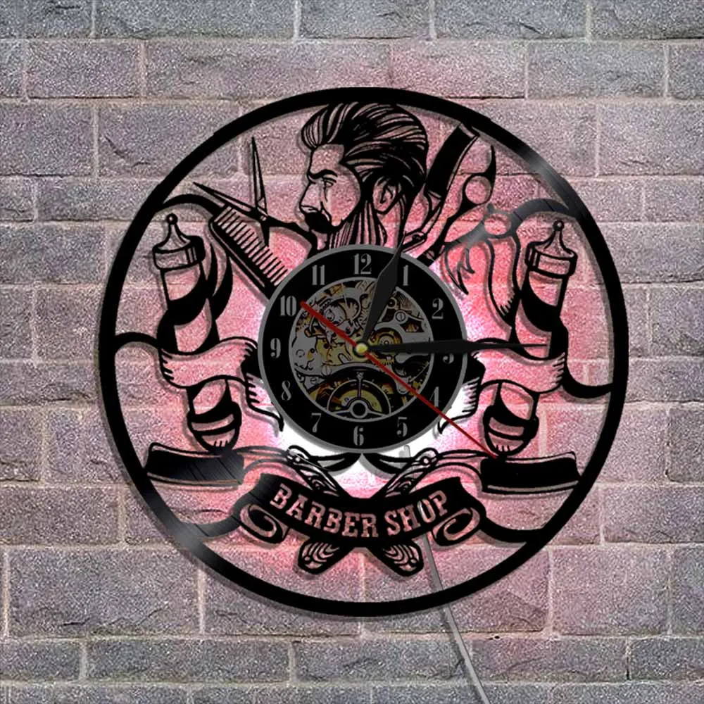 1 шт Парикмахер Парикмахерская инструмент декоративные настенные часы с Цвет