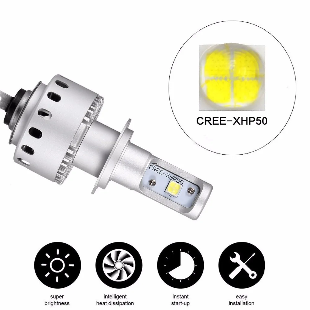 2 шт./лот с can bus H7 H4 110W 26000LM Cree XHP 70 50 чип диод лампочка светодиодное освещение фар в