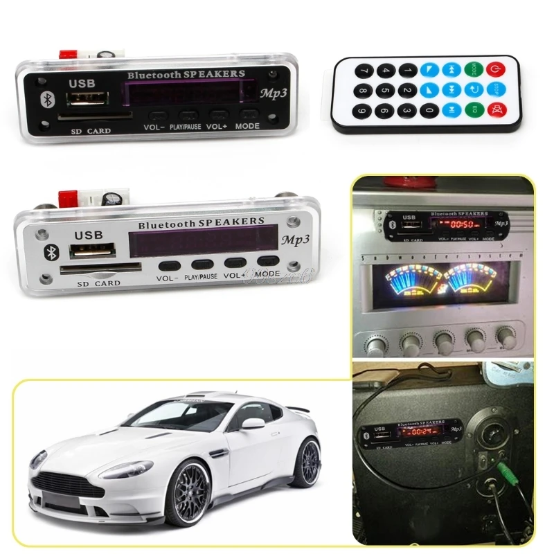 Автомобильный Bluetooth MP3 WMA декодер доска 12 в беспроводной аудио модуль USB TF радио