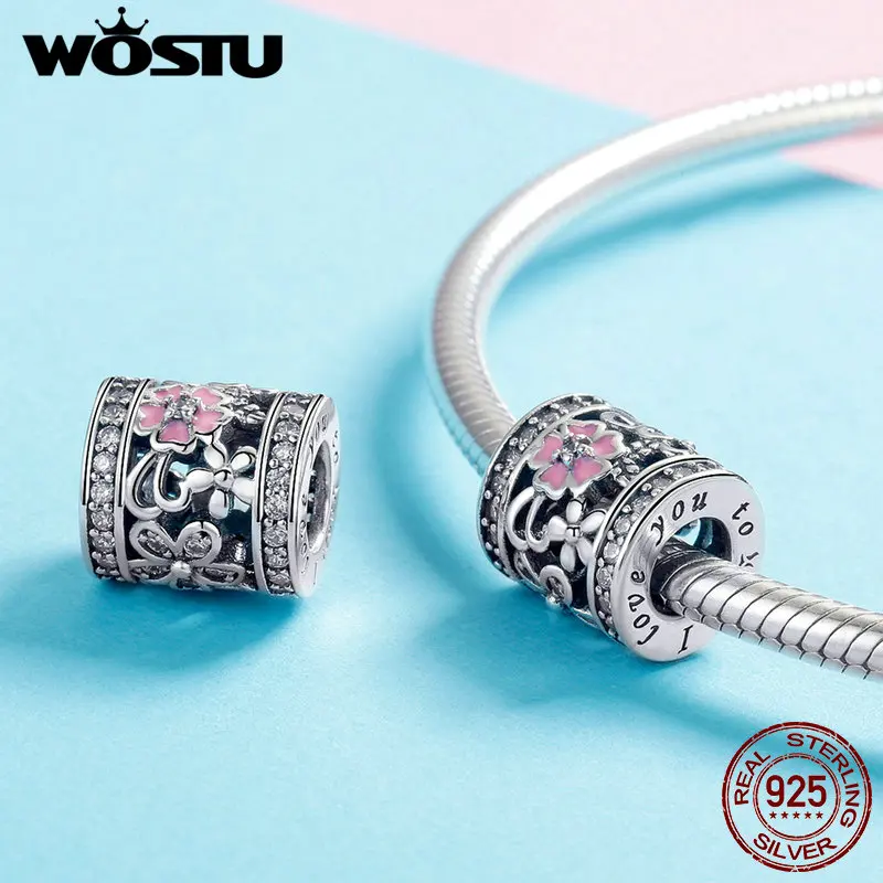 Женский браслет-подвеска WOSTU из стерлингового серебра 925 пробы с ромашками и