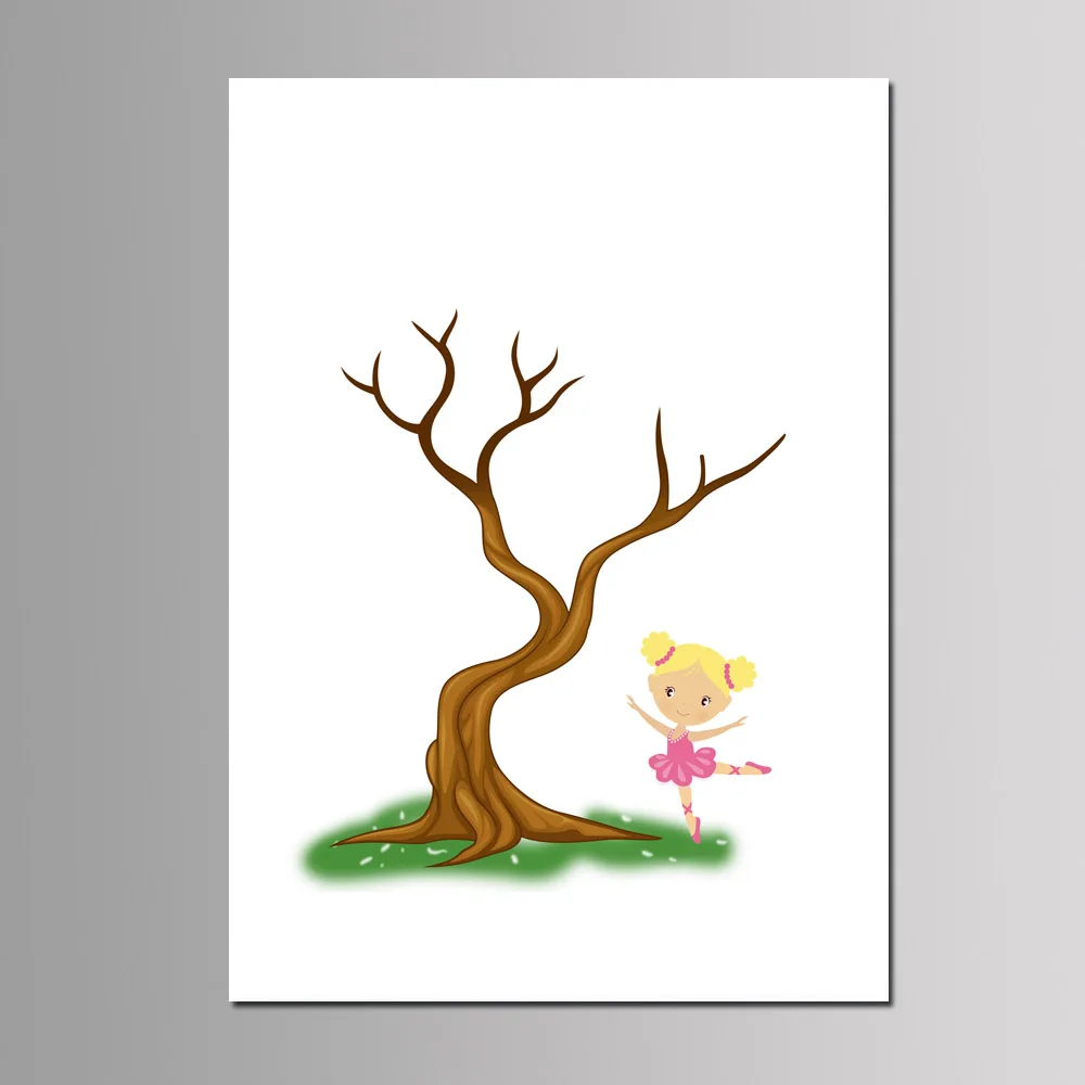 Baby Boy Girl Baptism Party Favor DIY Fingerprint Tree Guest Book Kids Birthday Gift Event Decor Customized Canvas Painting - Цвет: KD-57