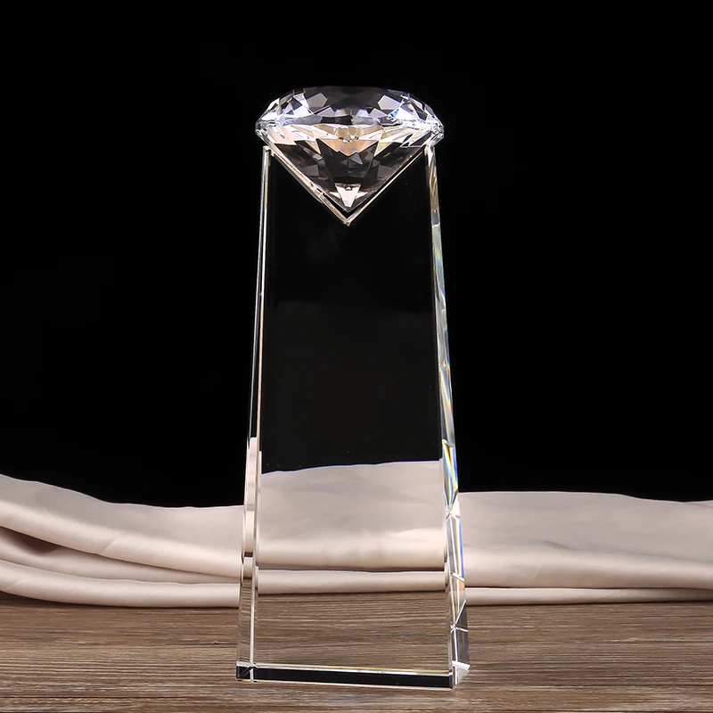 Customized Colorful Diamond Crystal Trophy Glass Grammy Medals Sports Events Awards Champions Cup images - 6