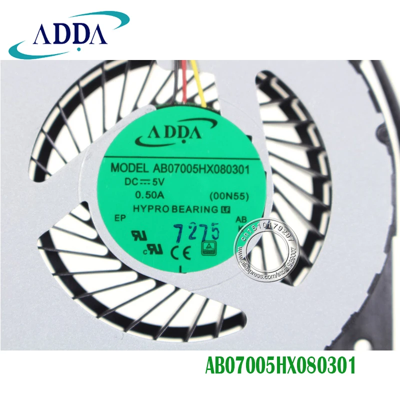 Процессор охлаждающий вентилятор ADDA AB07005HX080301 DC5V 0.50A 00N55 6-31-N5502-102-1