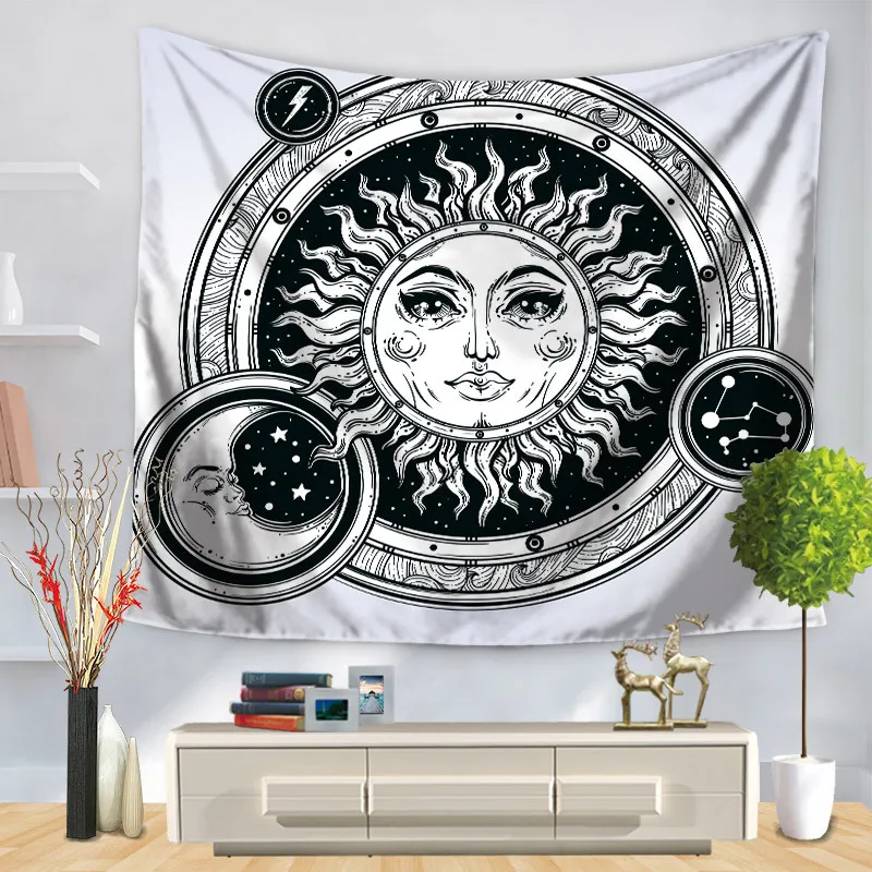 Индийский настенный гобелен в стиле хиппи подвесной мандала 200x150 130X150cm солнце