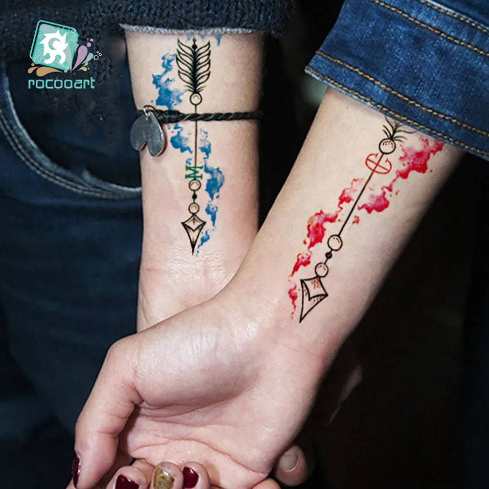 1 шт. водонепроницаемая Временная тату-наклейка цвета металлик золото серебро