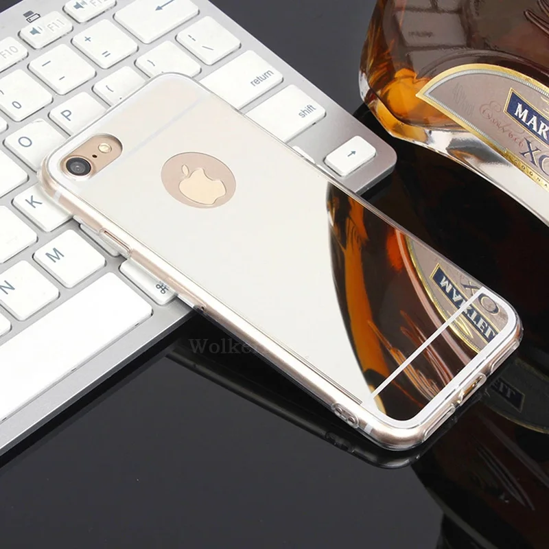 Роскошный чехол с зеркалом для iPhone 7 8 6 6S Plus 5S SE 8 X XS MAX Мягкий Прозрачный Силикон ТПУ чехол для iPhone 6 X S чехол из розового золота