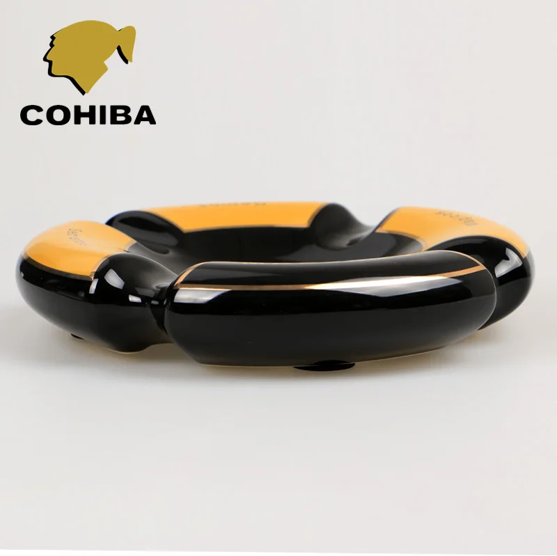 Оптовая цена! Круглая пепельница для сигар COHIBA 4 держателя высокое разрешение