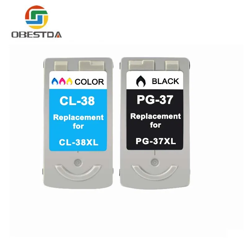 Obestda PG-37 CL-38 чернильные картриджи для Canon PG 37 CL 38 PG37 CL38 PIXMA MP140 MP190 MP210 MP220 MP420 IP1800 IP2600 MX300 MX310