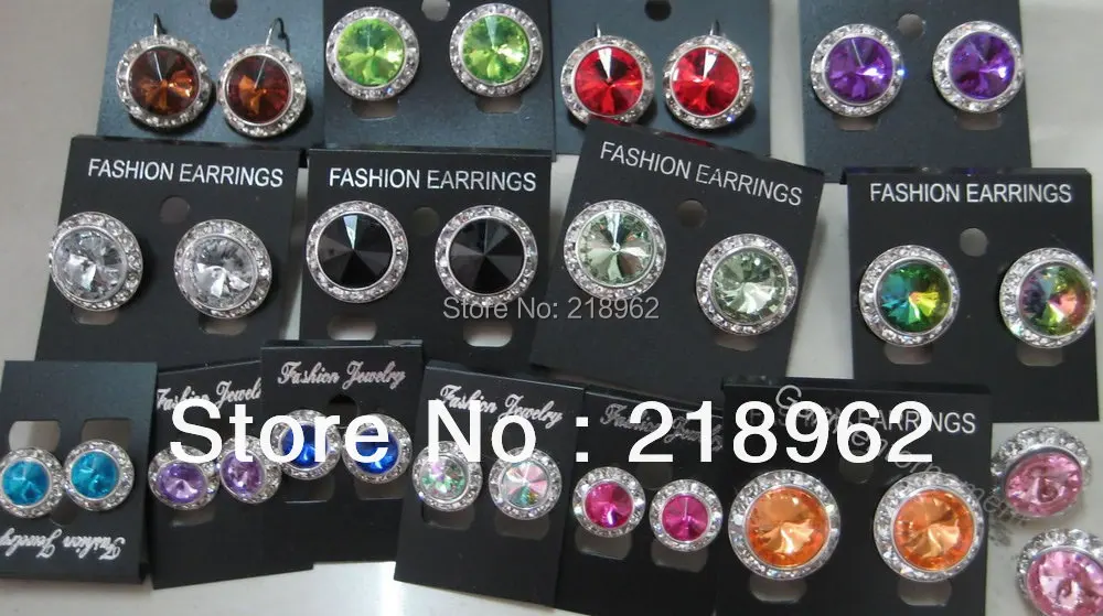 Круглый прозрачный кристалл 2 см снаружи с акриловой фотографией 14 мм|earrings