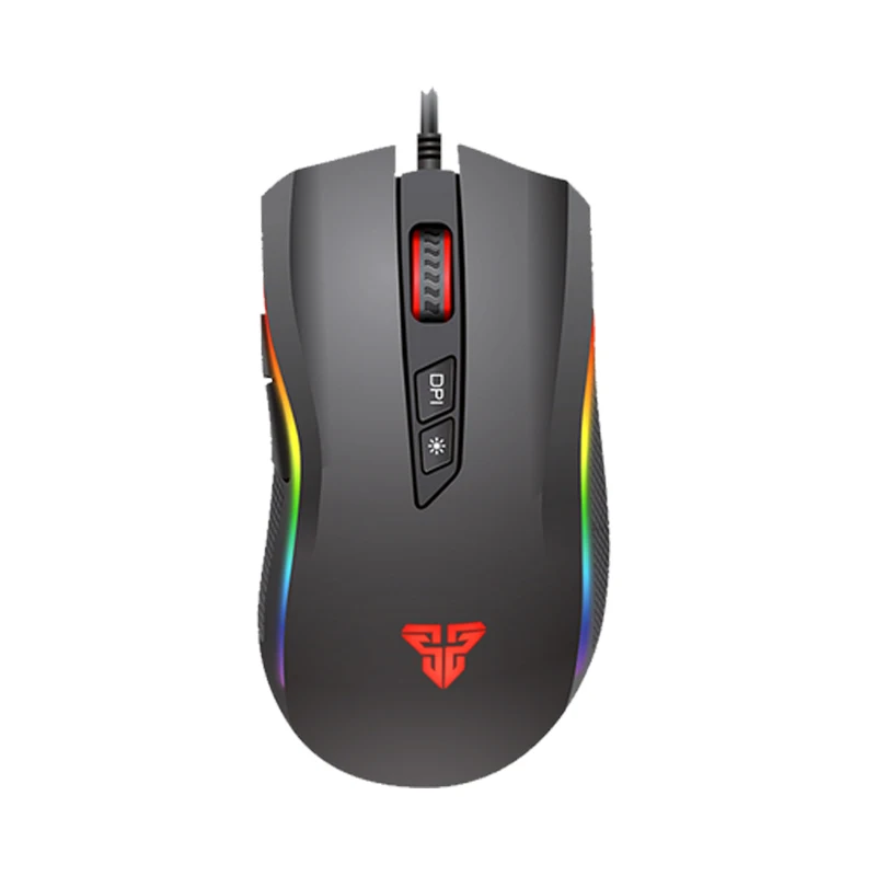 Черный Fantech X4S USB Gaming Mouse 4800dpi 7d Support Software Programming Macro LED Optical Computer Gaming Mouse for PC Game mouse - Цвет: Черный