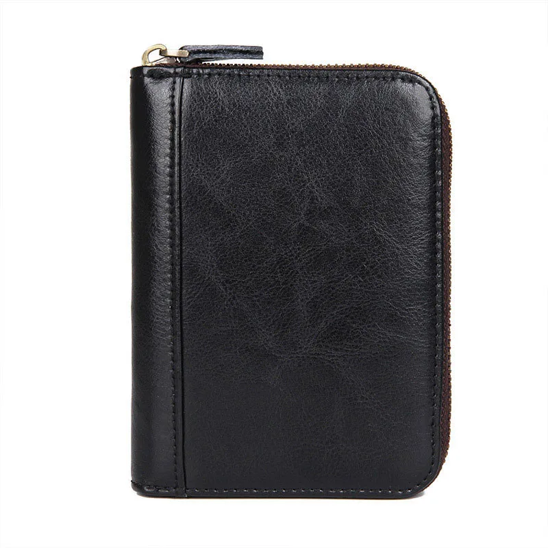 Black Card Wallet GENODERN большой емкости Кредитная карта кошелек кожаный RFID кошелек для женщин - Цвет: Black Card Wallet
