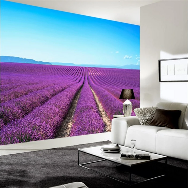 

beibehang custom wallpapers fresh and natural Provence a beautiful lavender flower fresco backdrop papel de parede para quarto