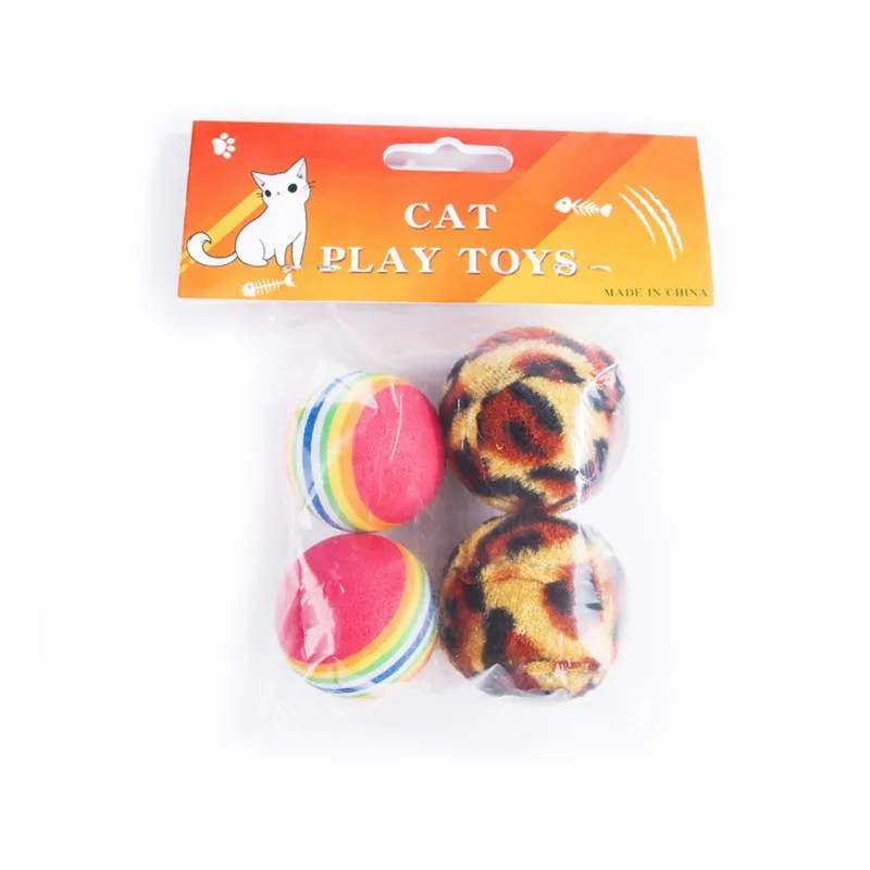 2 шт. шарики с леопардовым принтом забавные игрушки для кошек набор решения скуки