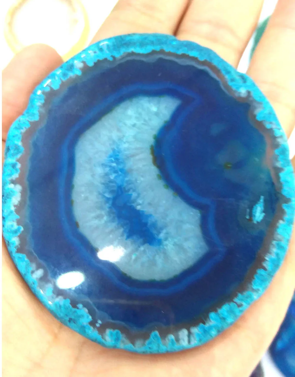 5 шт. Агатовые кусочки с золотыми кабошонами карты Geode 2 дюйма оптовая продажа для