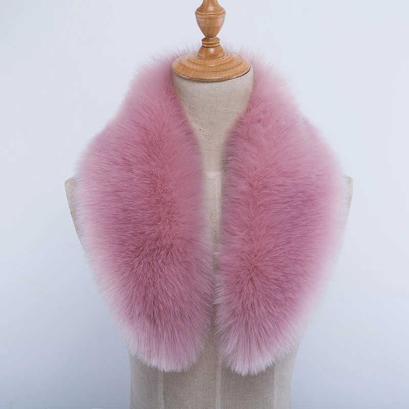 dark pink Новинка, зимнее пуховое пальто с воротником из искусственного меха, куртка с воротником из меха енота, меховой шарф, мягкий шарф из искусственного меха кролика - Цвет: dark pink